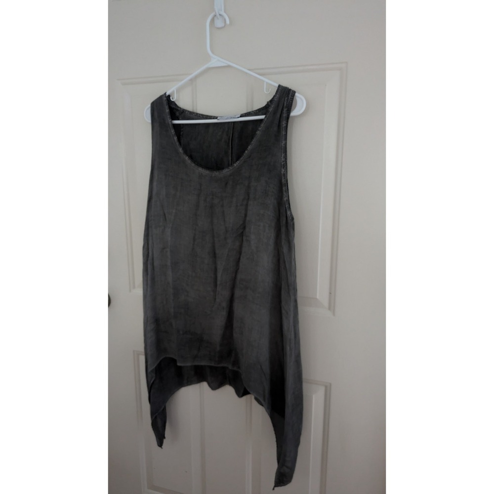 Dance in Paris by Carmen Set of Two Charcoal Layering Tank Tops, Viscose, Witchy